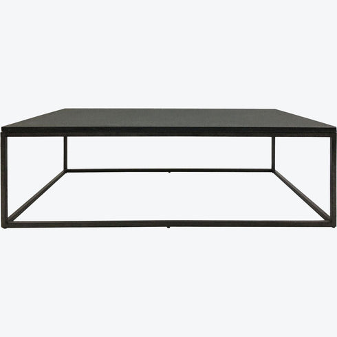 Libra Kirkstone Iron Coffee Table Oak Finish with Galaxy Slate Top Small 120x70cm